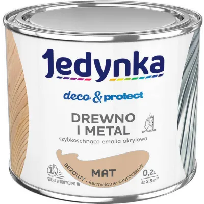 Farba JEDYNKA Deco & Protect Beżowy 0,2 L – Matowa emalia do drewna i metalu Farba JEDYNKA Deco & Protect Beżowy 0,2 L – Matowa emalia do drewna i metalu