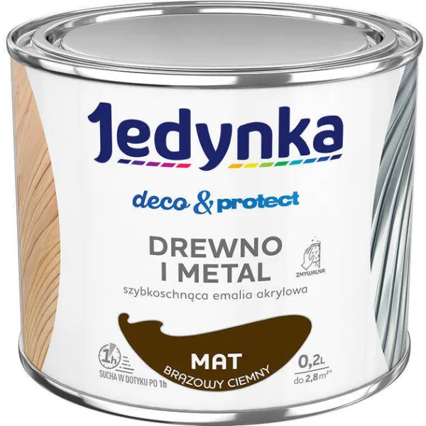 JEDYNKA DECO & PROTECT BRĄZ CIEMNY 0.2L MATOWA