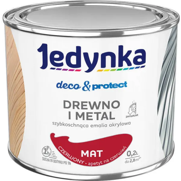 JEDYNKA DECO & PROTECT CZERWONY 0.2L MATOWA