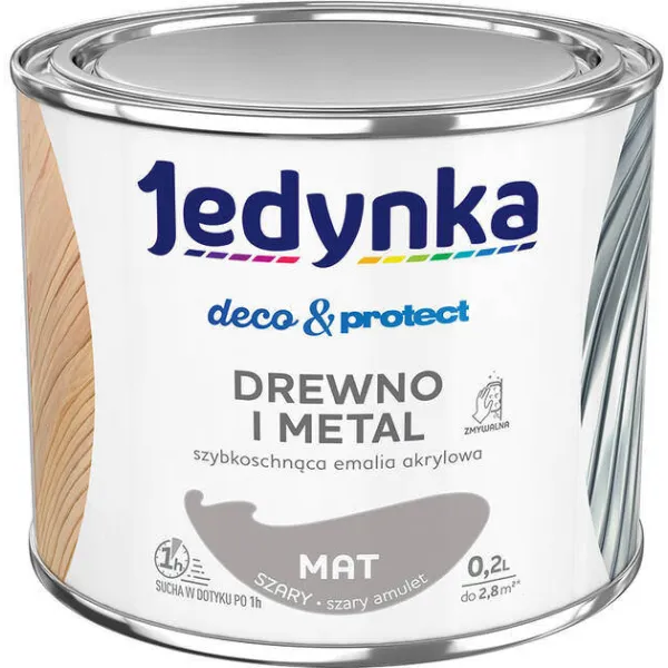 JEDYNKA DECO & PROTECT SZARY 0.2L MATOWA