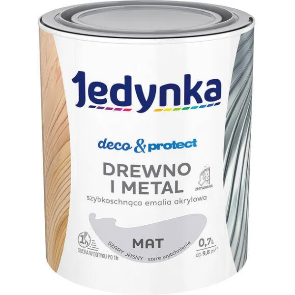 JEDYNKA DECO & PROTECT SZARY JASNY 0.7L MATOWA