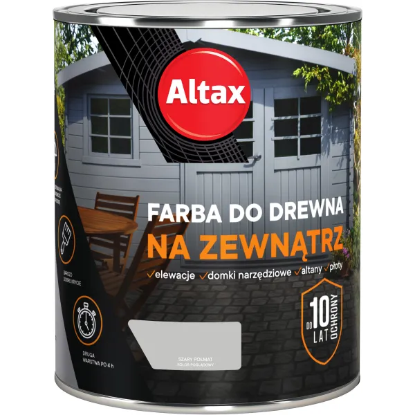 FARBA DO DREWNA NA ZEWNĄTRZ 750ML SZARY