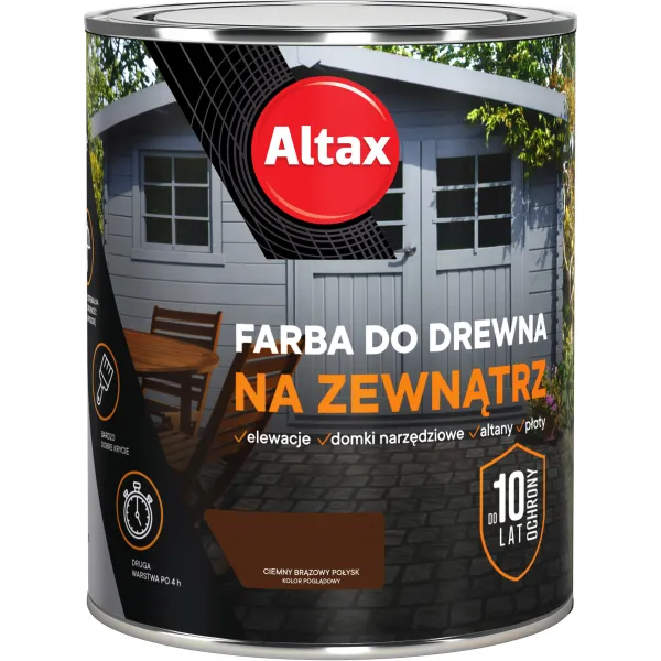 FARBA DO DREWNA NA ZEWNĄTRZ 750ML CIEMNY BRĄZOWY