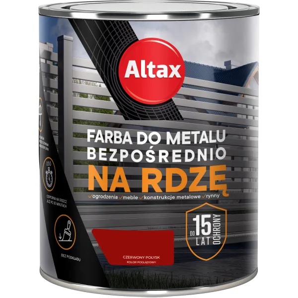ALTAX FARBA DO METALU 750ML CZERWONY POŁYSK