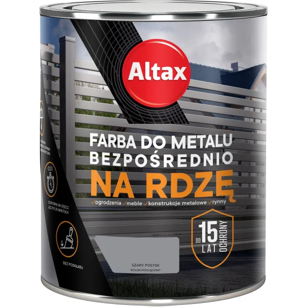 ALTAX FARBA DO METALU 750ML SZARY POŁYSK