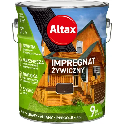Altax Brąz Impregnat Żywiczny 4.5L - Ochrona Drewna Zewnętrznego