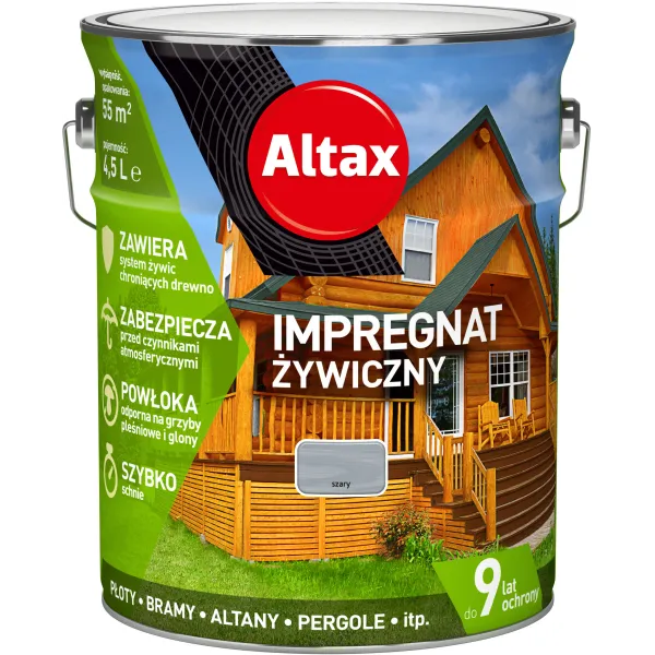 ŻYWICZNY IMPREGNAT DO DREWNA ALTAX 4.5L SZARY