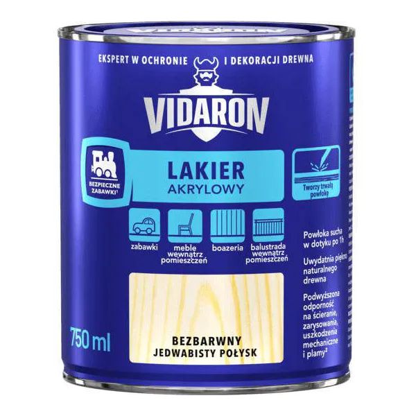 LAKIER AKRYLOWY BEZBARWNY 0.75L VIDARON