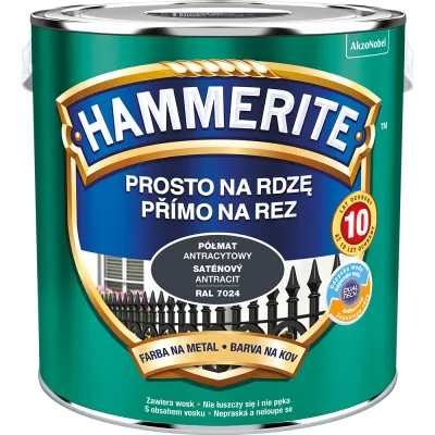 HAMMERITE FARBA NA RDZĘ 2.5L PÓŁMAT ANTRACYTOWY