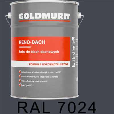 RENO-DACH SZARY GRAFITOWY RAL 7024 10L