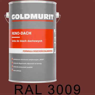 RENO-DACH CZERWONY TLENKOWY RAL 3009 5L