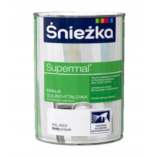 SUPERMAL 0.8L BIAŁA Farba Olejna