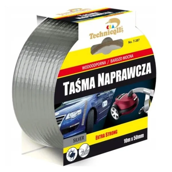 TAŚMA NAPRAWCZA DUCT SREBRNA ROLKA 10M/50MM TECHNICQLL
