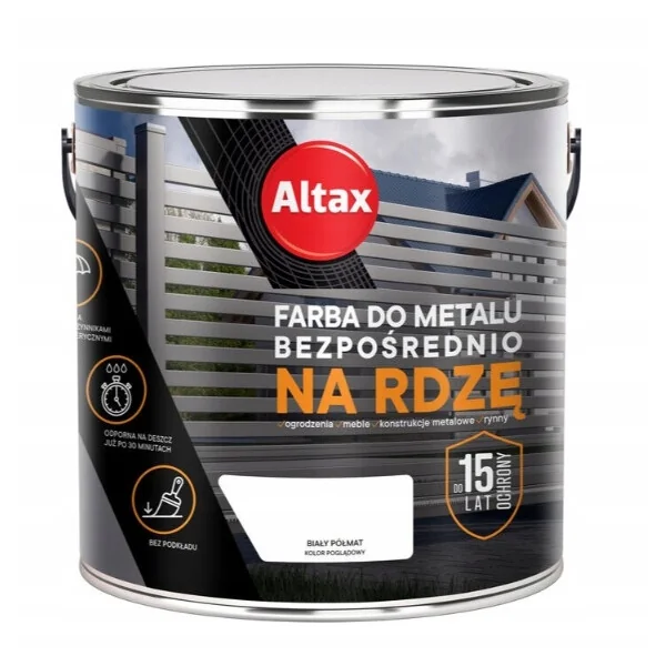 ALTAX FARBA DO METALU 2.5L BIAŁY PÓŁMAT