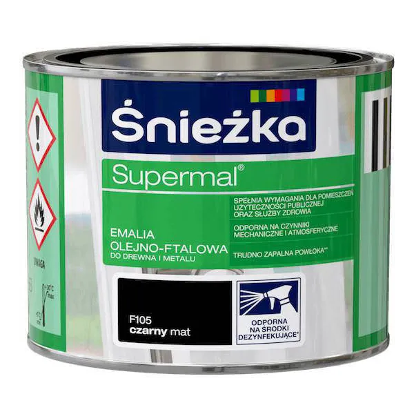 SUPERMAL 0.2L CZARNY MAT Farba Olejna