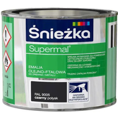 SUPERMAL 0.8L POPIELATY ŚRED.F107 MAT Farba Olejna Emalie olejne Nowy Sącz