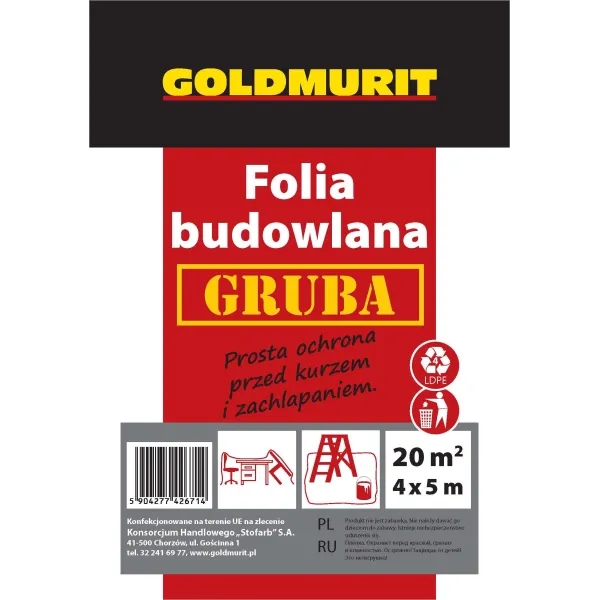 FOLIA BUDOWLANA GRUBA GOLDMURIT 4mX5m