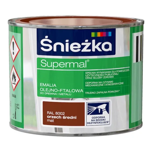 SUPERMAL 0.2L ORZECH ŚREDNI MAT Farba Olejna