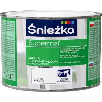 SUPERMAL 0.8L BIAŁA MAT Farba Olejna Emalie olejne Nowy Sącz