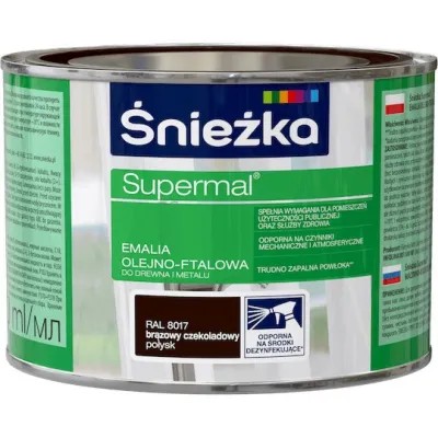 SUPERMAL 0.8L POPIELATY ŚRED.F107 MAT Farba Olejna Emalie olejne Nowy Sącz