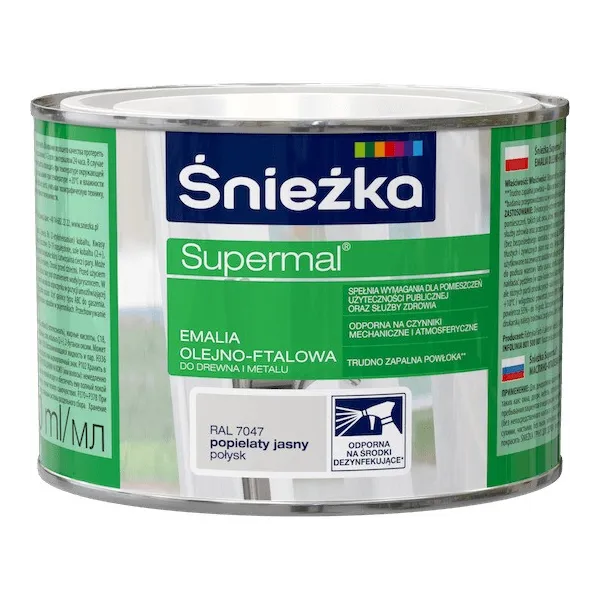 SUPERMAL 0.4L POPIELATY JASNY RAL 7047 Farba Olejna
