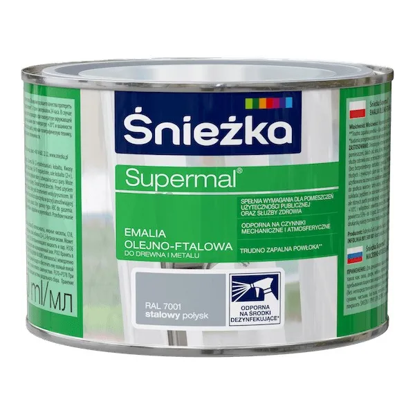 SUPERMAL 0.4L STALOWY Farba Olejna