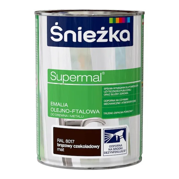 SUPERMAL 0.8L BRĄZOWY CZEKOLADOWY MAT Farba Olejna
