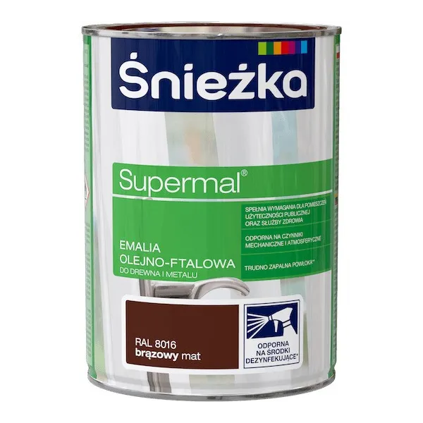 SUPERMAL 0.8L BRĄZOWY MAT Farba Olejna