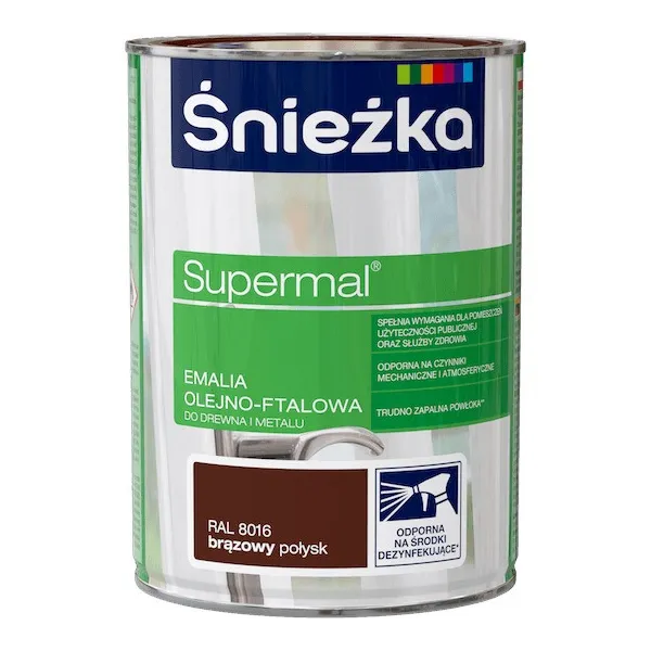 SUPERMAL 0.8L BRĄZOWY Farba Olejna