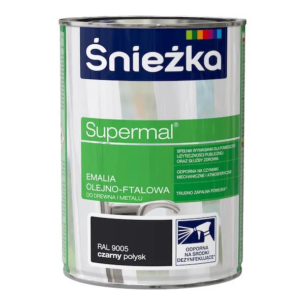 SUPERMAL 0.8L CZARNY Farba Olejna