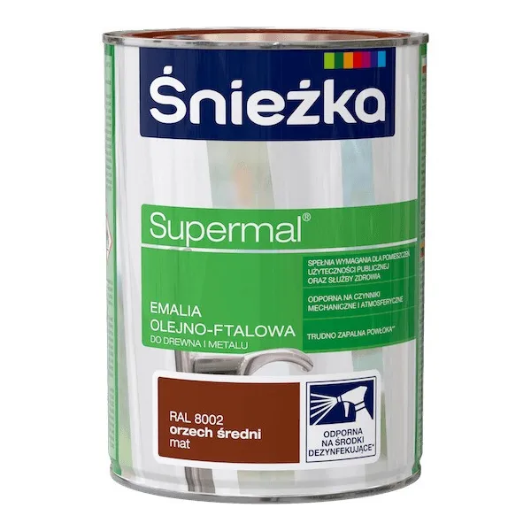SUPERMAL 0.8L ORZECH ŚREDNI MAT Farba Olejna