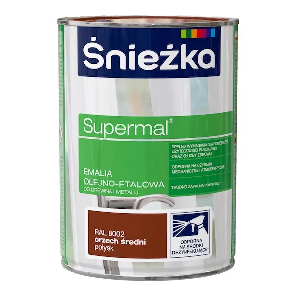 SUPERMAL 0.8L ORZECH ŚREDNI Farba Olejna