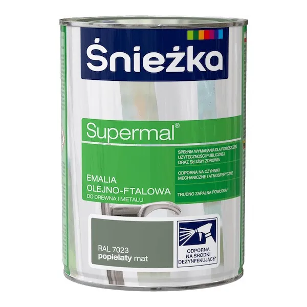SUPERMAL 0.8L POPIELATY MAT Farba Olejna