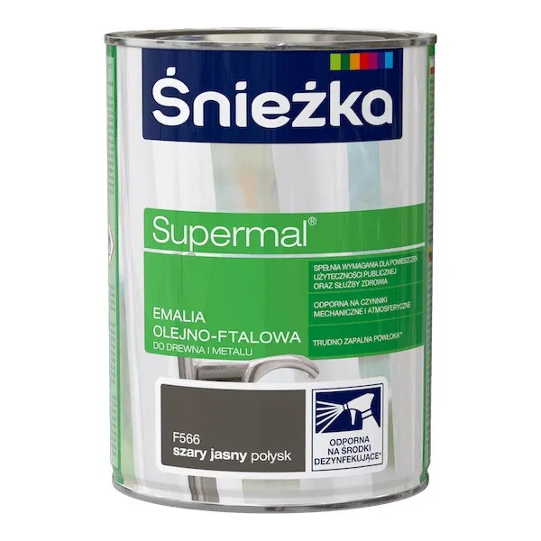 SUPERMAL 0.8L SZARY JASNY Farba Olejna