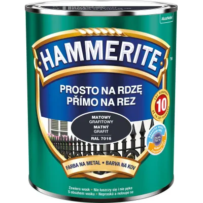 HAMMERITE FARBA NA RDZĘ 0.7L MATOWY GRAFITOWY