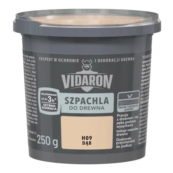 VIDARON SZPACHLA DO DREWNA DĄB 0.25KG